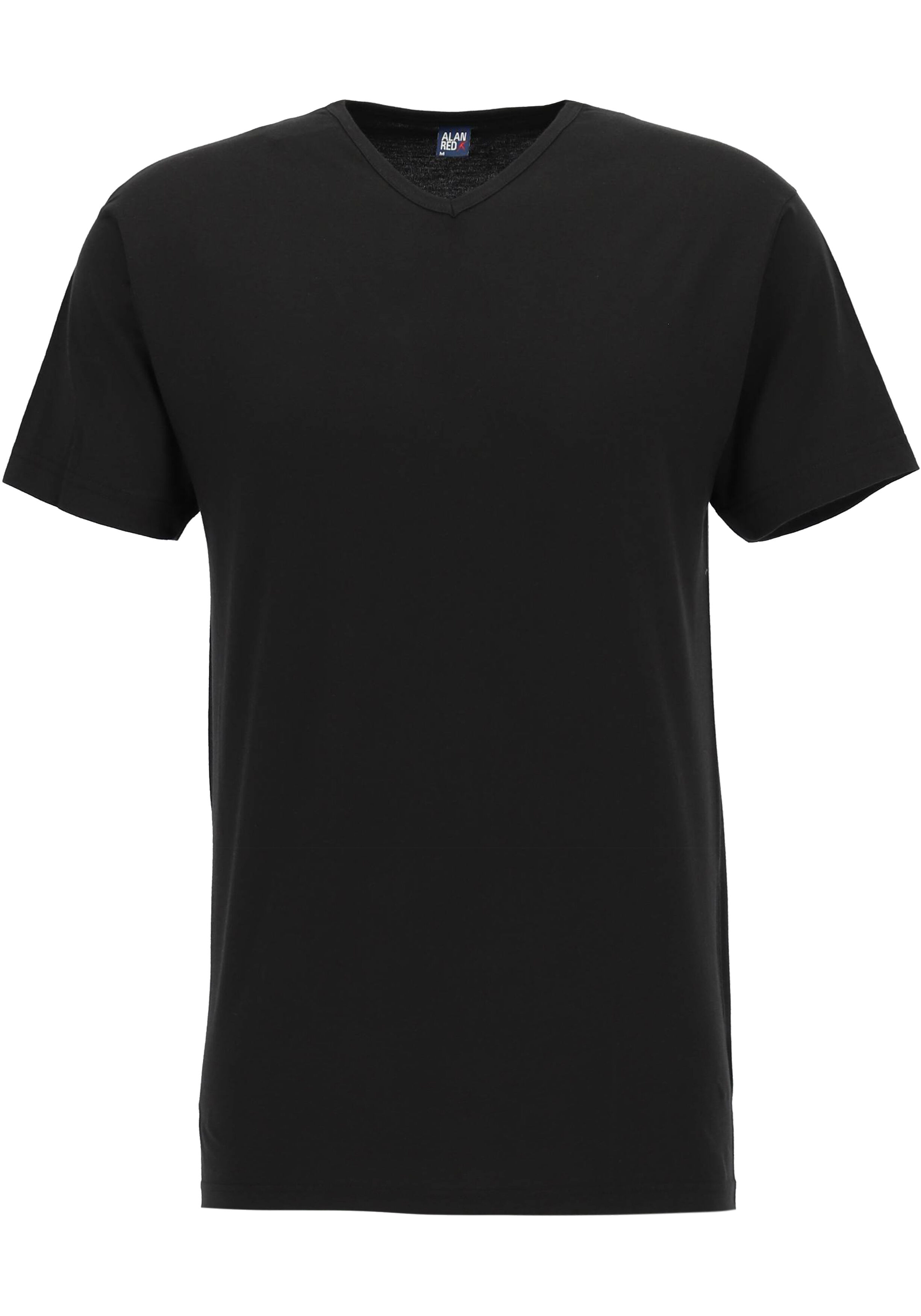 ALAN RED T-shirts Vermont (2-pack), V-hals, zwart 